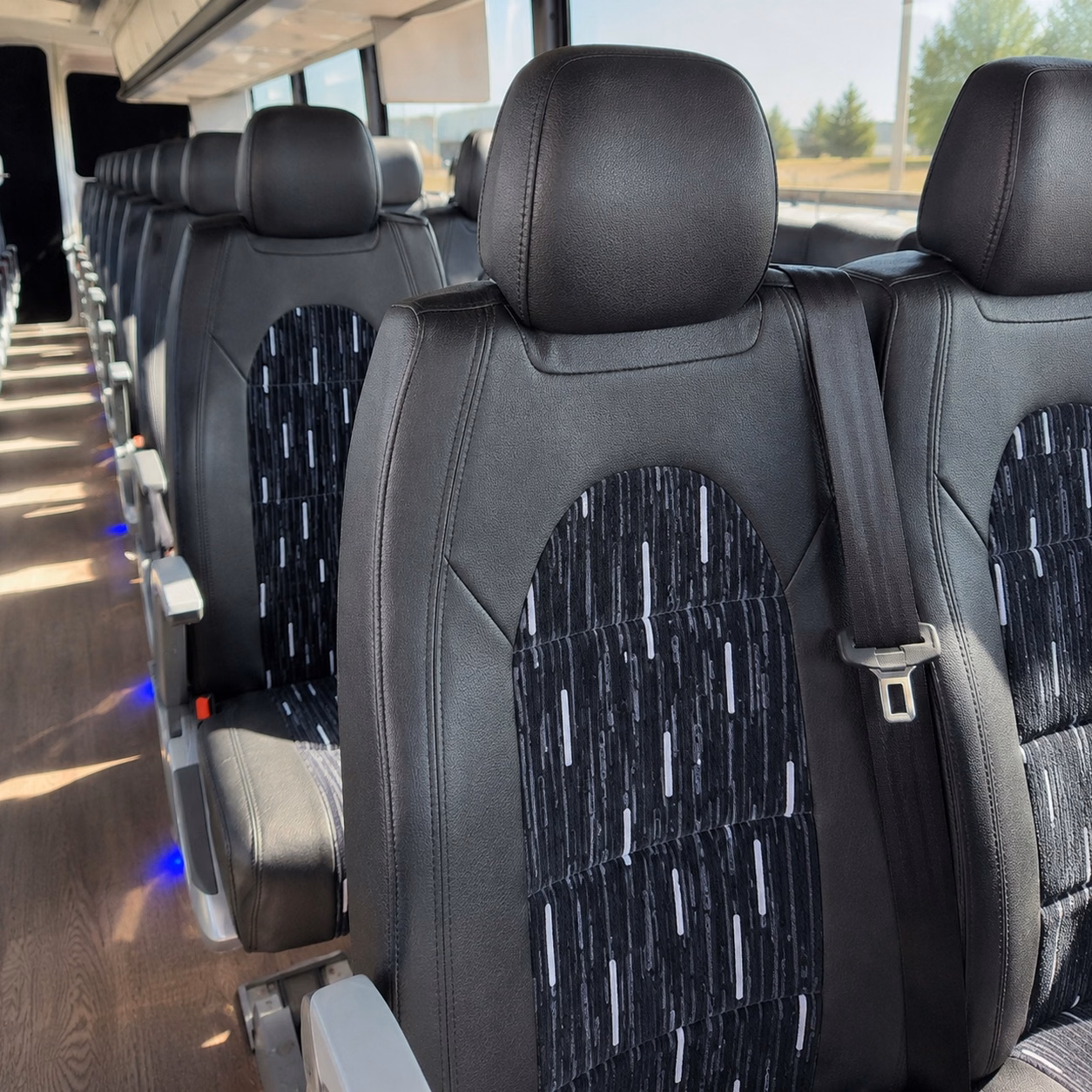 56 passenger charter bus interior